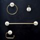 Handmade Golden Finish Bathroom Hardware for Decor in Set of 4