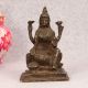 Vintage Dark Finish Brass Goddess Lakshmi Statue for Worship