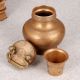 Elegant Brown Handmade Gangajali Pot Made of Finest Brass