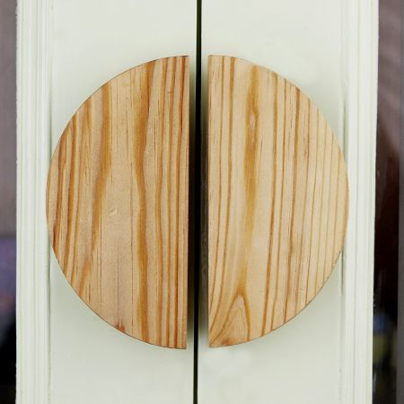 Decorative Handmade Natural Wooden Door Handles Pack of 2