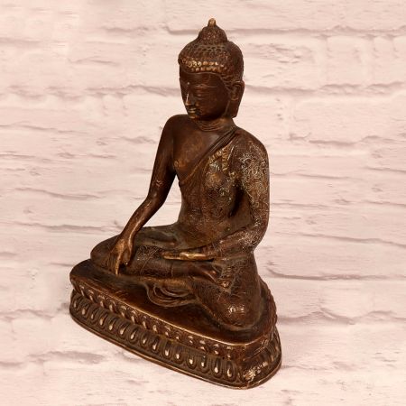 Handmade Vintage Brass Lord Buddha Statue for Decoration