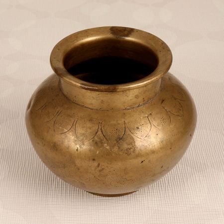 Handmade Vintage Brass Lota Water Pot for Prayer Room