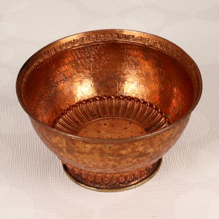 Tibetan Art Finest Copper Bowl with Engraving for Decor