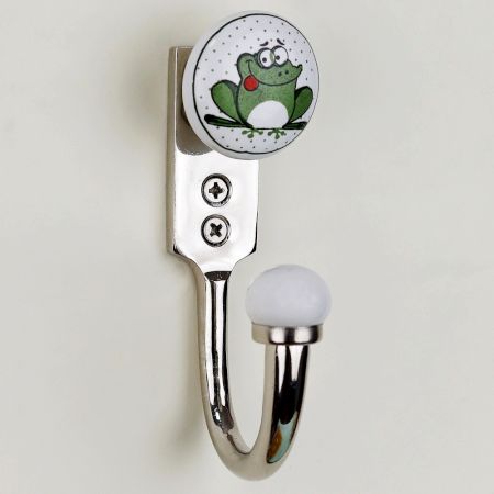 Multicolor Frog Ceramic Kids Wall Hook
