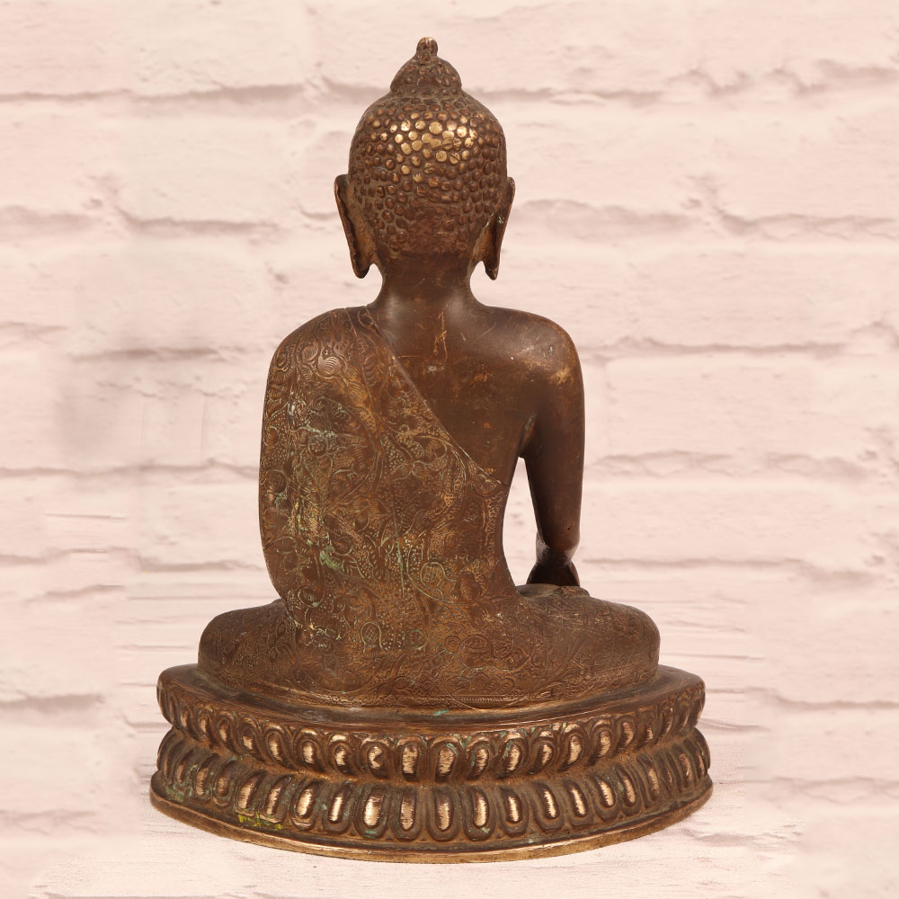 Handmade Vintage Brass Lord Buddha Statue for Decoration