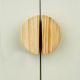 Half Moon Natural Wooden Door Knobs 2 Pieces