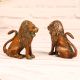 Handmade Copper Finish Brass Pair of Lion Statue for Decor