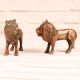 Handmade Pair of Brass Lion Statue for Home Decor