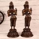 Dark Finish Brass Pair of Deep Lakshmi Statue for Decor