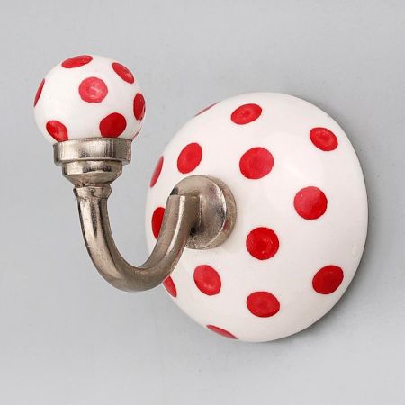 Red Dotted Wall Hooks