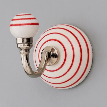 White Red Strip Hooks