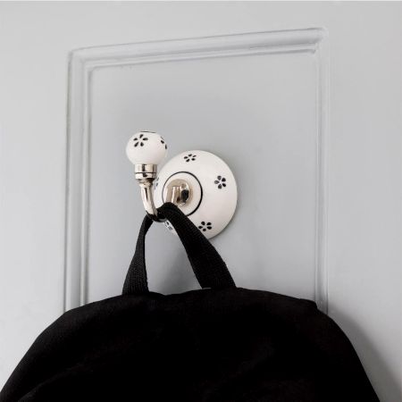 Black Floral Ceramic Hooks