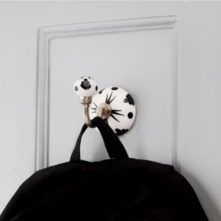 Black Floral Dot Hooks