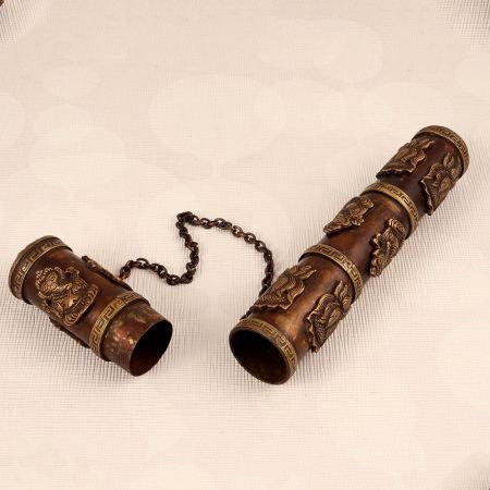 Tibetan Brass Copper Incense Case Holder for Decoration