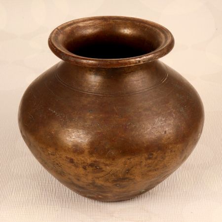 Brown Finish Holy Water Pot Made of Finest Brass for Decor