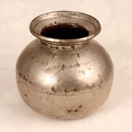 Grey Handmade Brass Holy Water Pot Lota for Home Decor