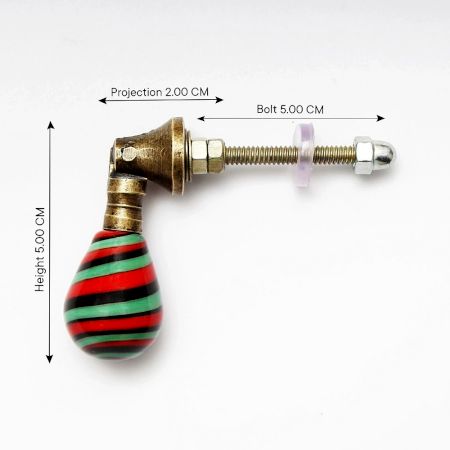 Handmade Multicolor Glass Pull Teardrop Wardrobe Knob