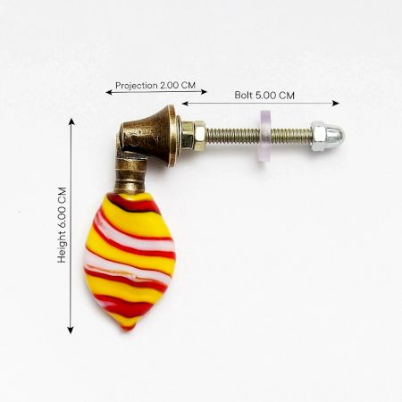 Multicolor Glass Pull Teardrop Cabinet Knob