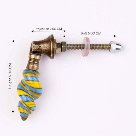 Handcrafted Multicolor Glass Pull Teardrop Drawer Knob