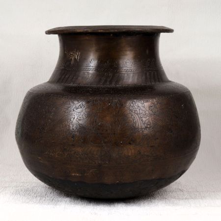 Indian Handcrafted Brass Cooking Pot from Hyderabad