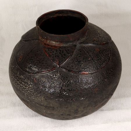 Dark Finish Handmade Copper Pot for Flower Decoration