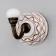 White With Brown Pattern Etched Ceramic Wall Hook
