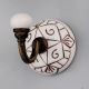 White With Brown Etched Ceramic Wall Hook
