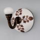 White With Brown Leaf Cut Etched Ceramic wall Hook