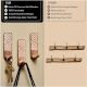 Brown Wooden No Drill Adheshive Wall Hooks