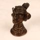 Handmade Vintage Brass Gauri Head Statue in Tribal Art