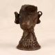 Handmade Vintage Brass Gauri Head Statue in Tribal Art