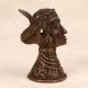 Handmade Vintage Brass Gauri Head Statue in Tribal Art