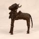 Tribal Fine Art Brass Nandi Statue in Dark Finish for Decor