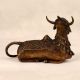 Handmade Sitting Nandi Brass Statue in Dark Finish for Decor