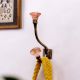 Handmade Amber Diamond Glass Iron Wall Hook