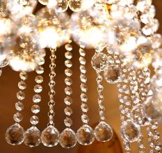 10 Strand- 10 Crystal Drop and 100 Beads Clear Chandelier Replacement Glass Christmas Ornaments