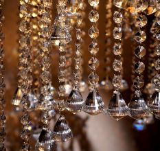 10 Strand- 10 Crystal Drop and 100 Beads Clear Chandelier Replacement Glass Christmas Ornaments