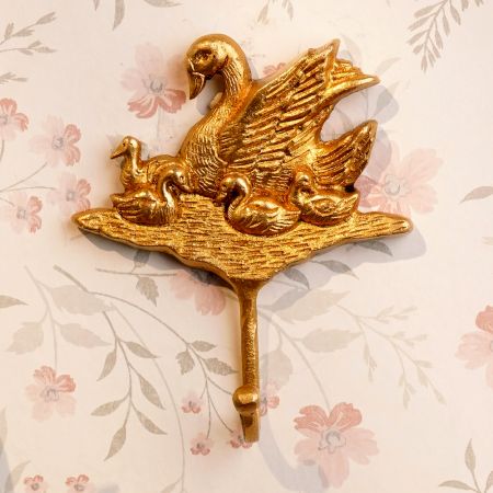 Brass Duck Four Ducklings Wall Hooks