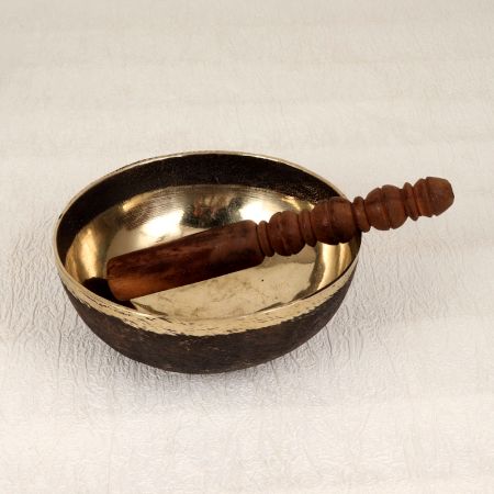 Premium Bell Metal Om Singing Bowl in Tibetan Art for Decor