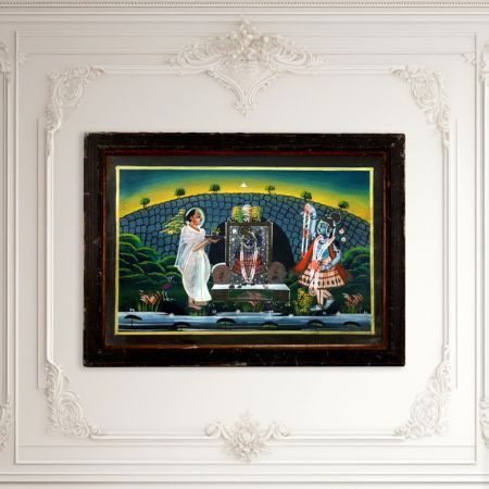Vintage Paper Painting of Lord Krishna for Home Decoration