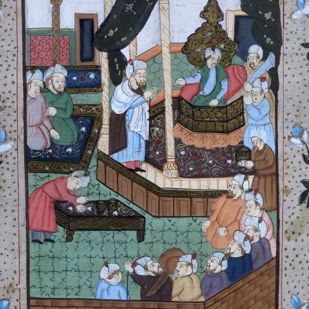 Beautiful Painting of Silk on Persian Art from Rajasthan for Decor