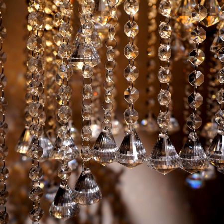 10 Strand- 10 Crystal Drop and 100 Beads Clear Chandelier Replacement Glass Christmas Ornaments