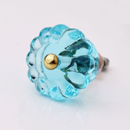 Turquoise Melon Glass Drawer Knob