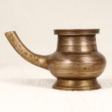 Sturdy Vintage Brass Pot with Spout for Home Decoration
