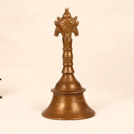 Holy Bell Metal Prayer Bell in Brown Finish for Prayer Room