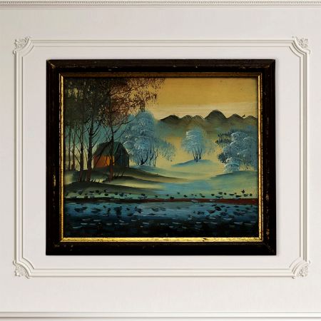 Small Used Oil Colour Painting of Folk Art for Hanging