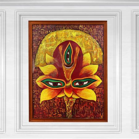 Modern Art Lord Shiva Cloth Painting for Home Decoration