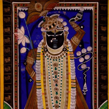 Vintage Lord Krishna Painting of Nathdwara Temple for Prayer Room