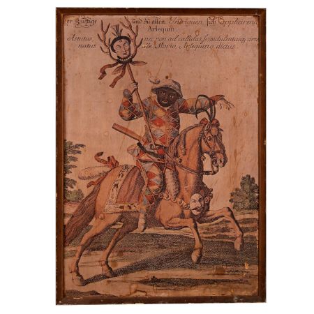 Vintage Paper Print of Man Riding Horse for Decoration