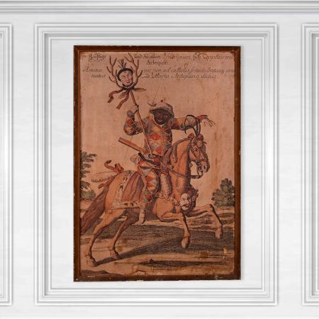 Vintage Paper Print of Man Riding Horse for Decoration